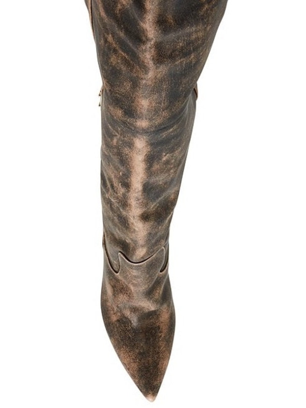 NWT Steve Madden Baddie Distressed Leather Over-The-Knee Moto Boots Sz 6,5 - Picture 10 of 16